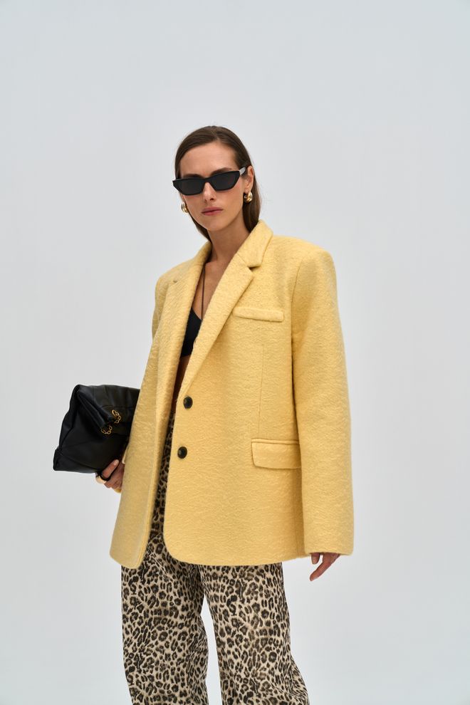 Mai Collection Желтый Элегантный Однобортный Пиджак Куртка Оптовая продажа одежды Повседневный