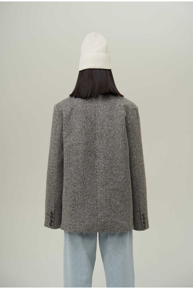 Mai Collection Сиво Едноредов Блейзер Яке Дрехи на едро 5