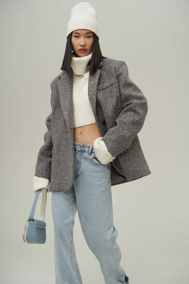 Mai Collection Сиво Едноредов Блейзер Яке Дрехи на едро Абитуриентски