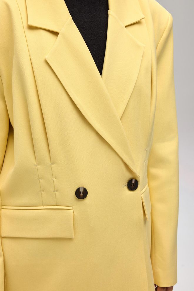 Mai Collection Yellow Double Breasted Blazer Jacket Wholesale Clothing 5