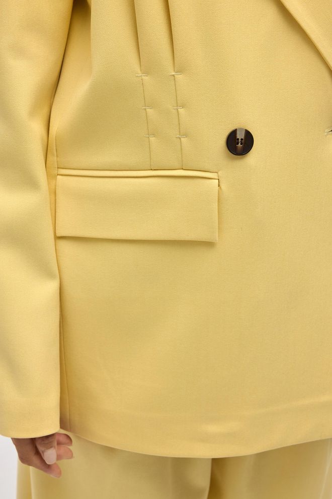 Mai Collection Yellow Double Breasted Blazer Jacket Wholesale Clothing Cocktail