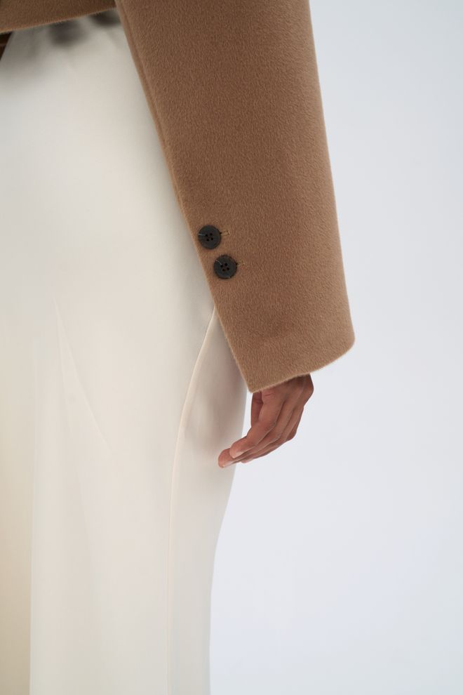 Mai Collection Jakna Rjav Eleganten Enoprsni Blazer Oblačila na debelo Padec