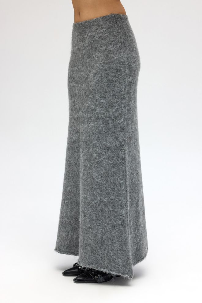 Mai Collection جيبة رمادي بوديكون ماكسي بخصر منتصف أسلوب غير رسمي وأنيق ملابس بالجملة الخريف