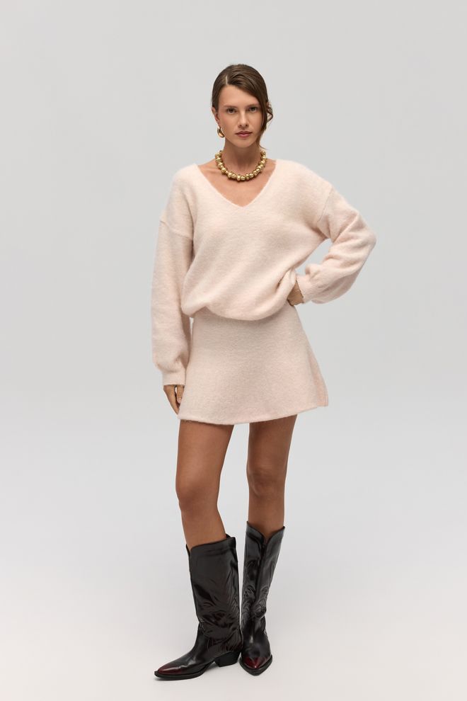 Mai Collection Beżowa Rozkloszowana Mini Spódnica Z Wysokim Stanem Hurtowa sprzedaż odzieży 1