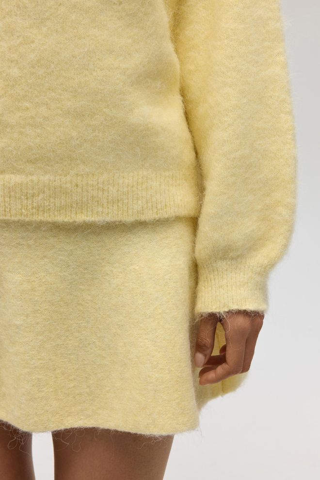 Mai Collection Żółta Rozkloszowana Mini Spódnica Z Wysokim Stanem Hurtowa sprzedaż odzieży Praca