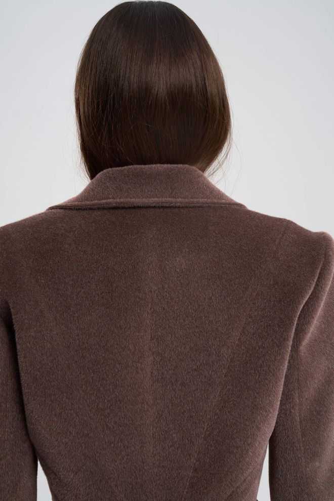 Mai Collection Rjava Elegantna Enoprsna Blazer Jakna Oblačila na debelo Padec