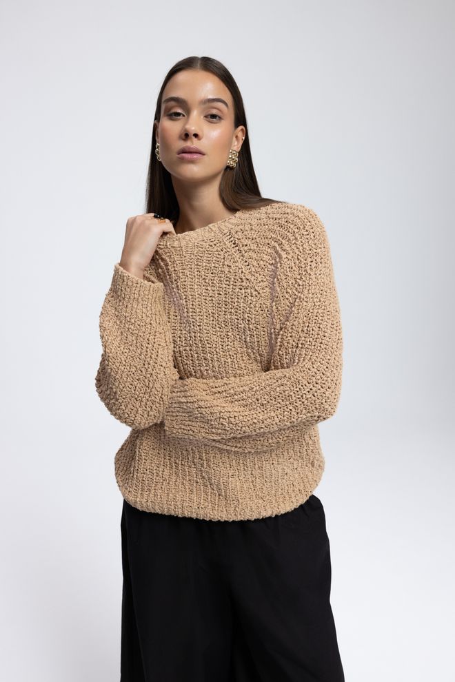 Mai Collection Bej Gündelik Kazak Toptan Giyim Sonbahar