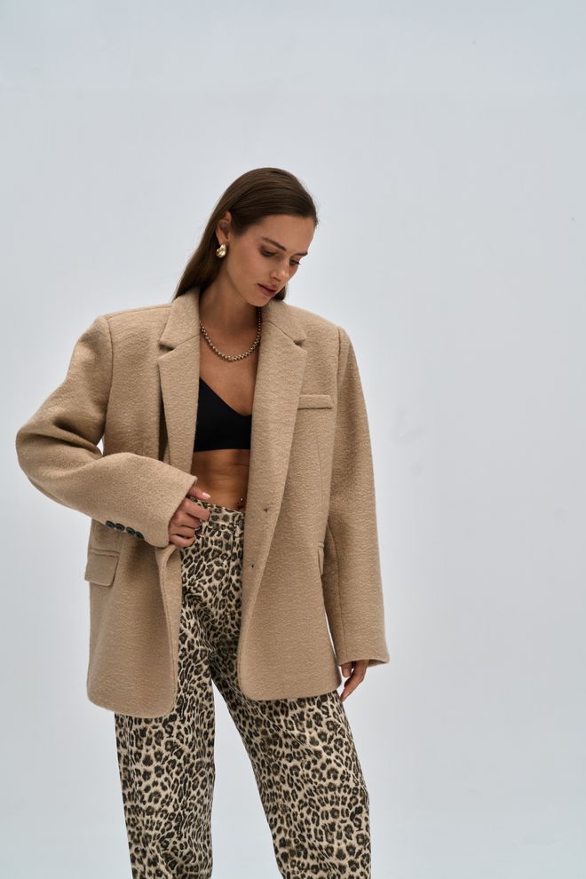 Mai Collection Bege Jaqueta Blazer Single Breasted Roupas por atacado Casual