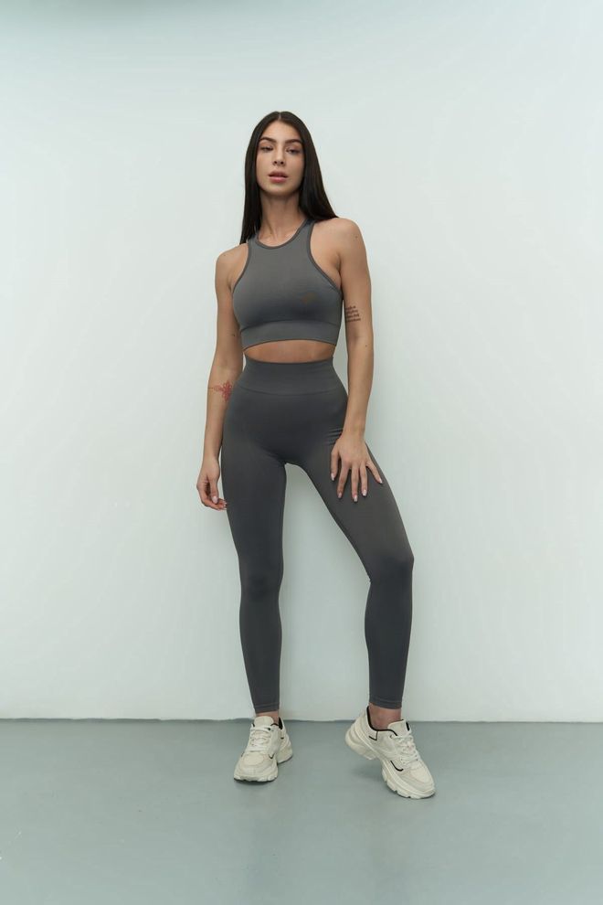 Mai Collection Γκρι Αθλητικό Casual Κολάν Με Ψηλόμεσο Χονδρικό εμπόριο ενδυμάτων Casual