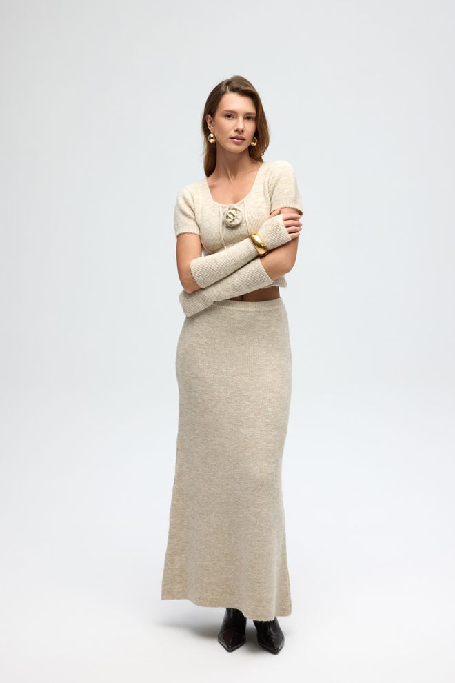 Mai Collection Bej Zarif Gündelik Set Toptan Giyim Gündelik