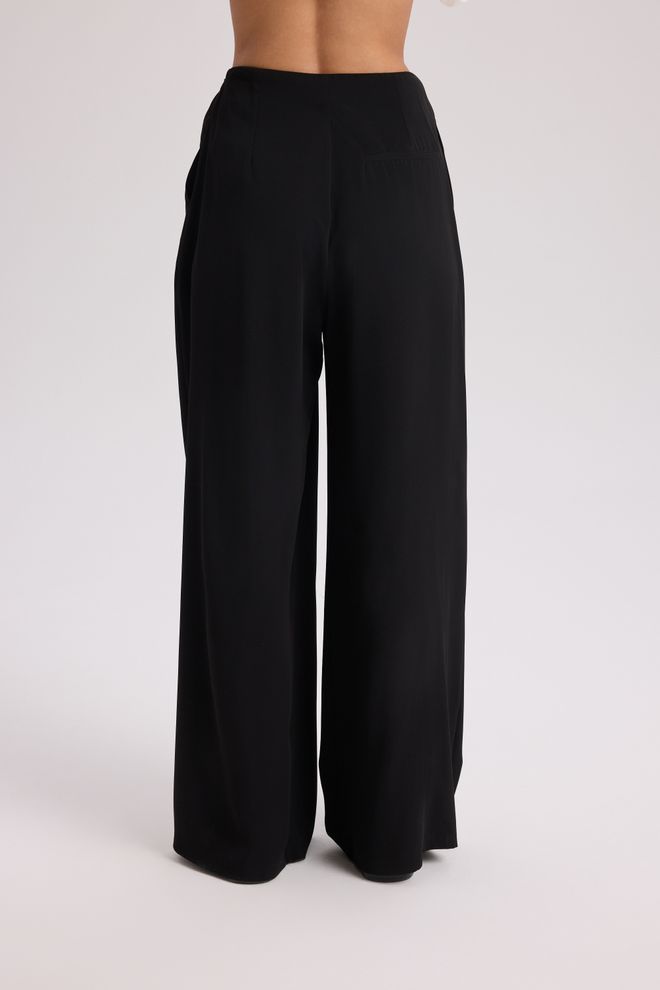 Mai Collection Siyah Palazzo Pantolon Toptan Giyim Resmi