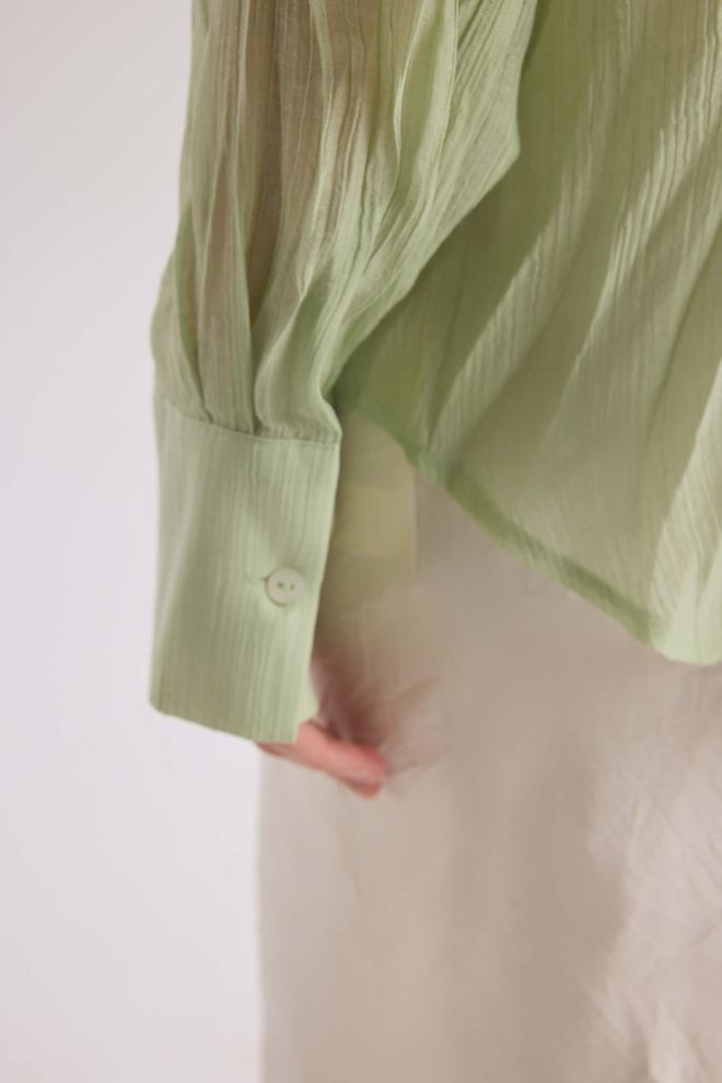 Mai Collection Green Casual Polo Neck Shirt With Buttoned Closure Wholesale Clothing Summer