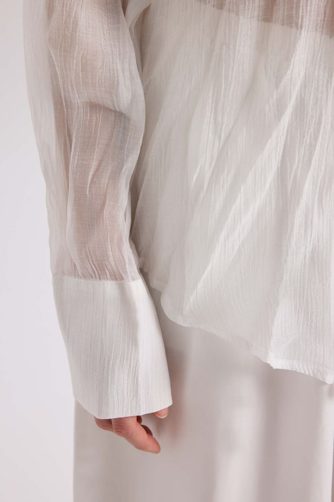 Mai Collection White Elegant Oversized Fit Shirt With Notched Neck Wholesale Clothing Summer