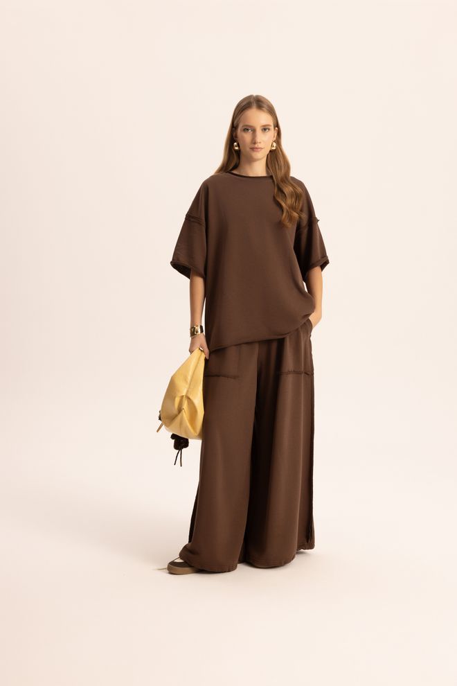 Mai Collection Brown Casual Plus Size Set Wholesale Clothing Modest