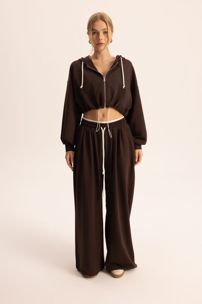 Mai Collection Brown Casual Sport Set With Jogger Pants Wholesale Clothing 1