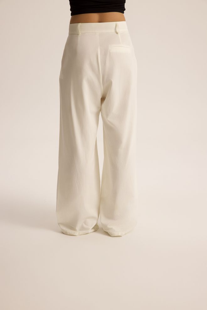 Mai Collection White Elegant Formal Palazzo Pants Wholesale Clothing Vintage