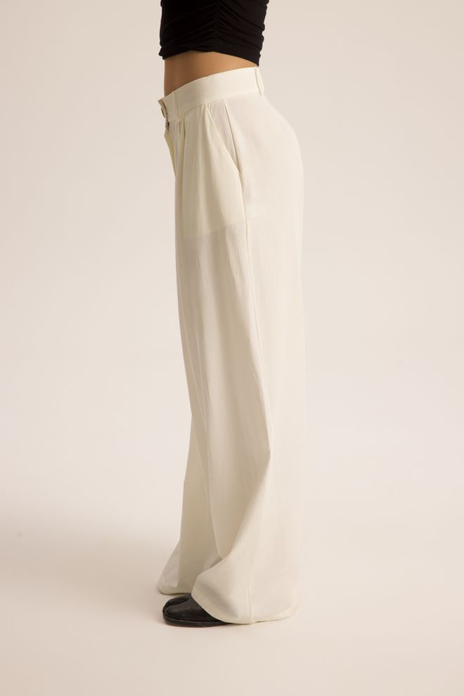 Mai Collection White Elegant Formal Palazzo Pants Wholesale Clothing Spring