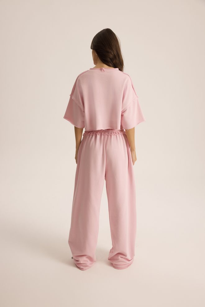 Mai Collection Conjunto Rosa Casual Esportivo Oversized Jogger Roupas por atacado Verão