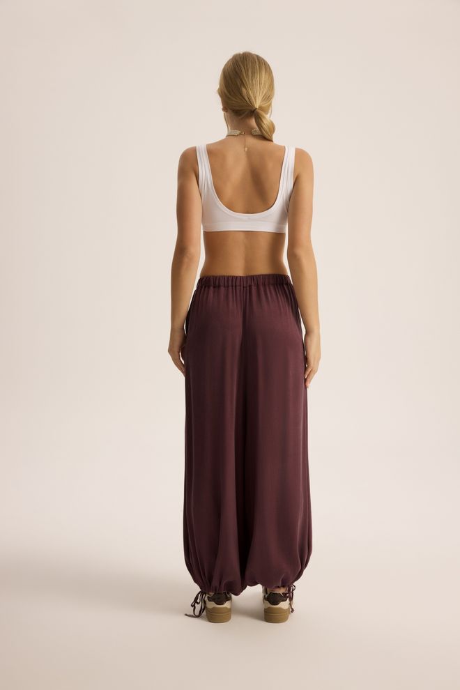 Mai Collection Бордовый Красный Штаны Оптовая продажа одежды Бохо