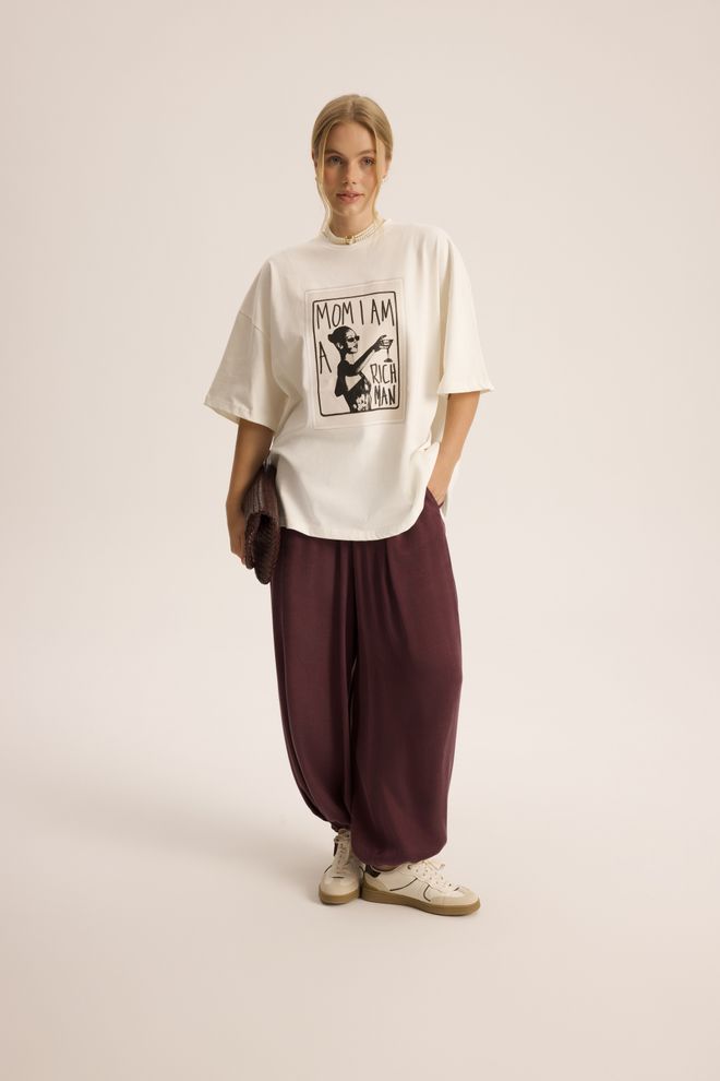 Mai Collection Бордовый Красный Штаны Оптовая продажа одежды Повседневный