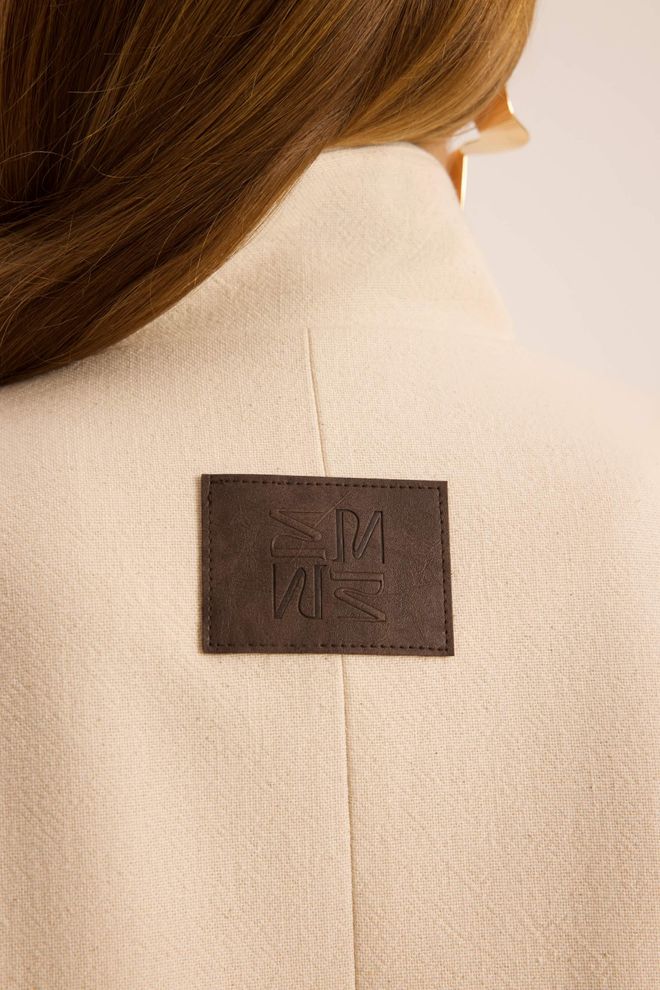 Mai Collection Beige Single Breasted Blazer Jacket Wholesale Clothing Work