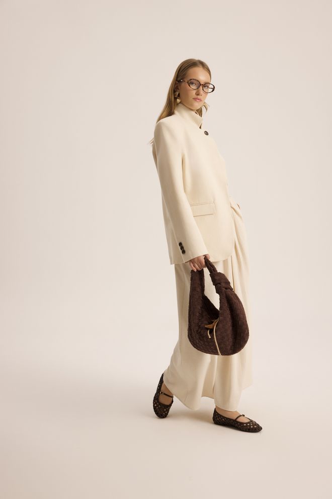 Mai Collection Beige Single Breasted Blazer Jacket Wholesale Clothing 5