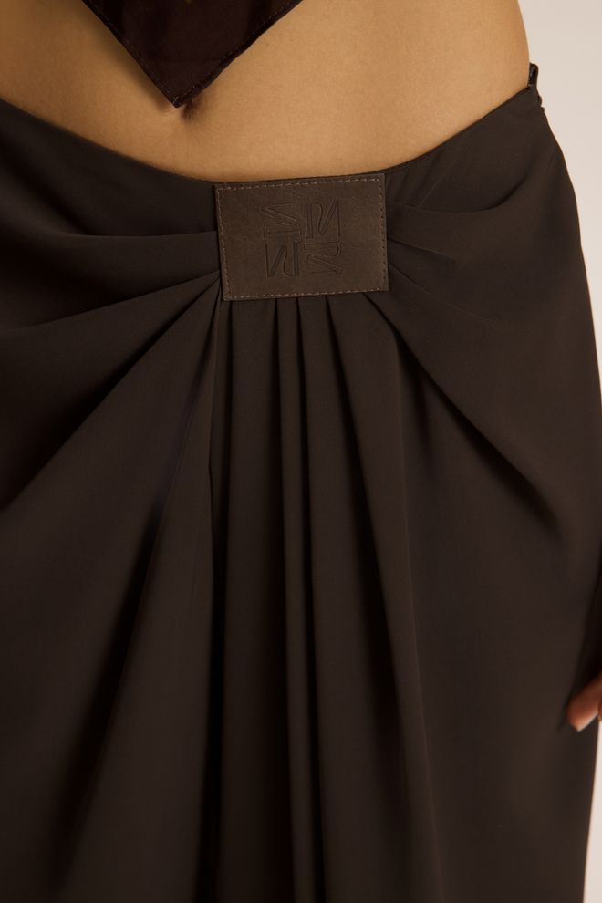 Mai Collection Kahverengi Zarif Palazzo Pantolon Toptan Giyim 1