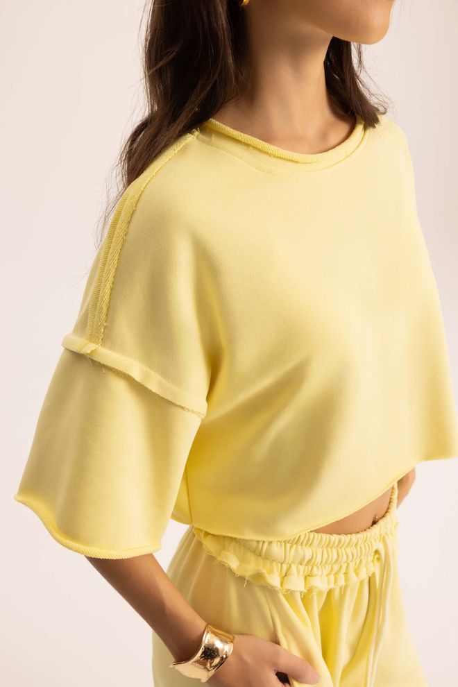 Mai Collection Conjunto Amarelo Casual Desporto Roupa De Rua Roupas por atacado 5