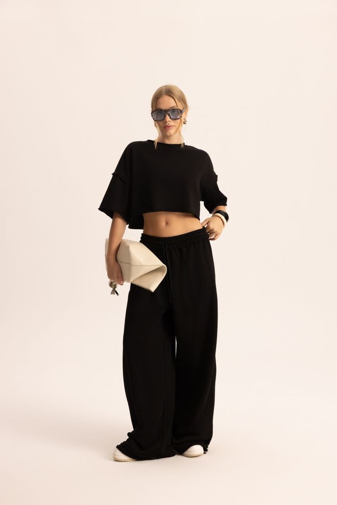 Mai Collection Súprava Čierna Neformálny Športový Streetwear Veľkoobchod s oblečením Skromný