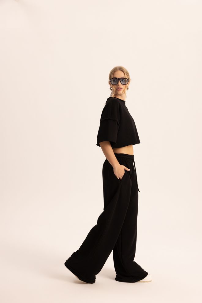 Mai Collection Conjunto Preto Casual Esporte Rua Roupas por atacado Primavera