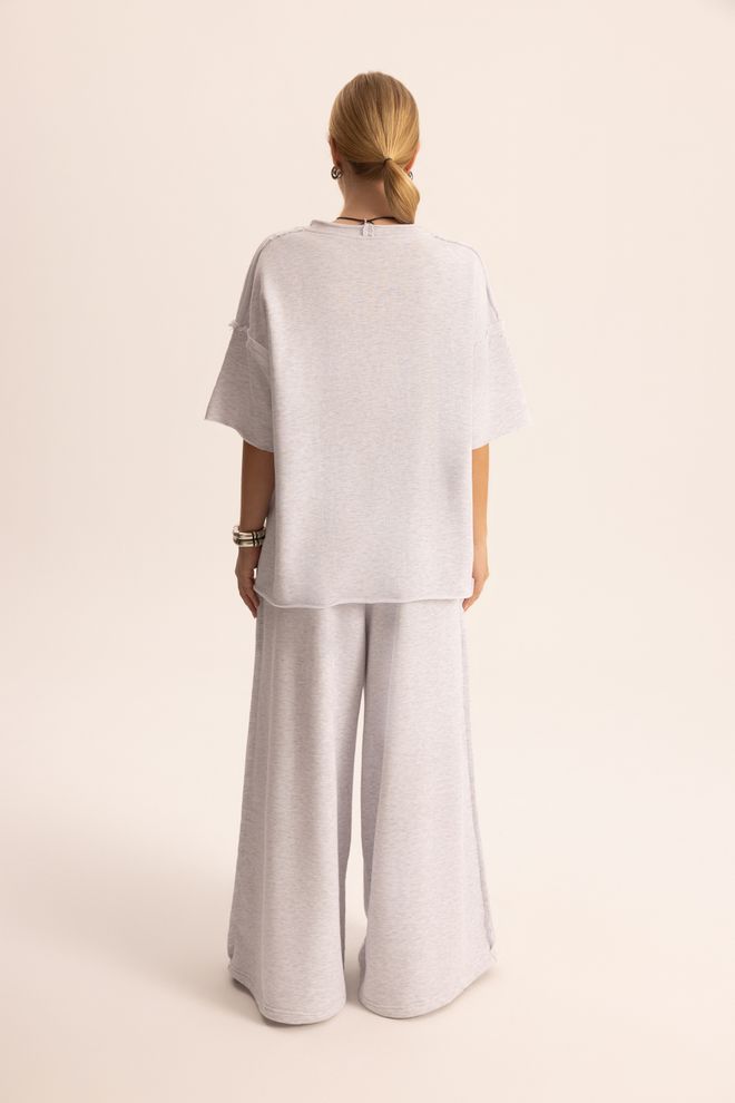 Mai Collection Grey Oversized Fit Tracksuit With Drawstring Closure Wholesale Clothing Sport