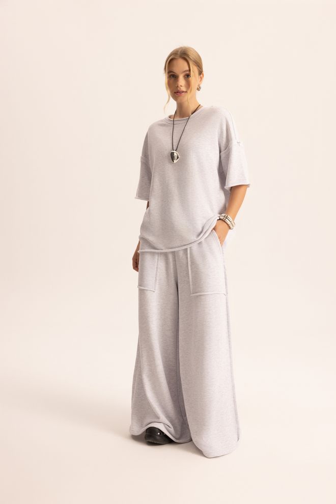 Mai Collection Grey Oversized Fit Tracksuit With Drawstring Closure Wholesale Clothing Lounge