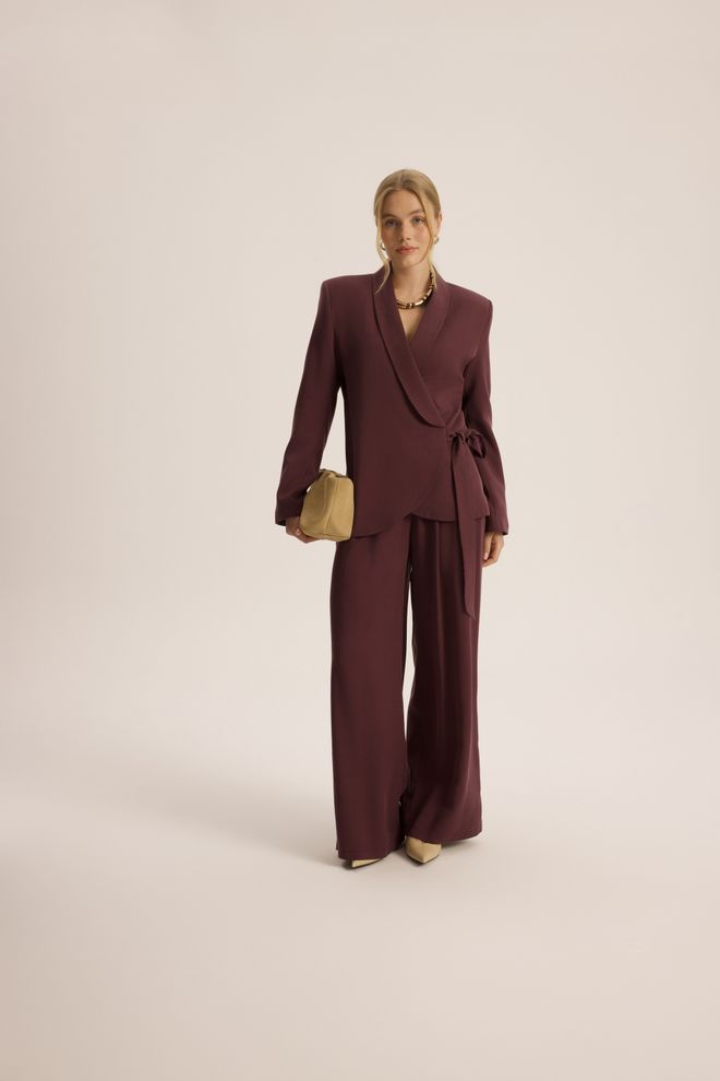 Mai Collection Fato Vermelho Clarete Formal Elegante Roupas por atacado Elegante