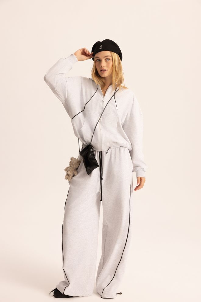 Mai Collection Grey Oversized Jogger Set With Hooded Neck Wholesale Clothing Casual