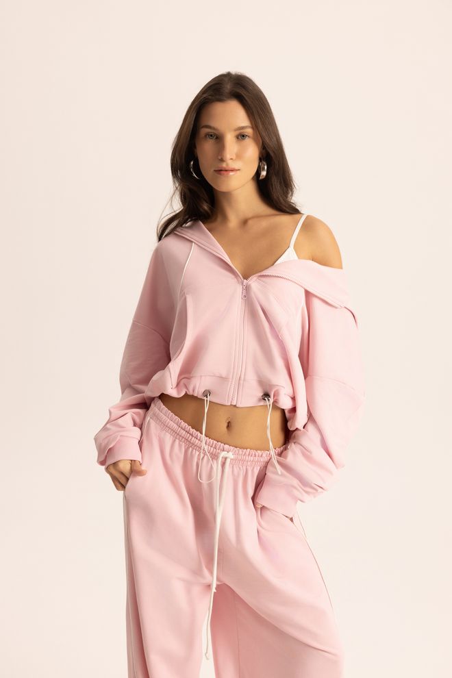 Mai Collection Pink Oversized Jogger Set With Hooded Neck Wholesale Clothing Casual