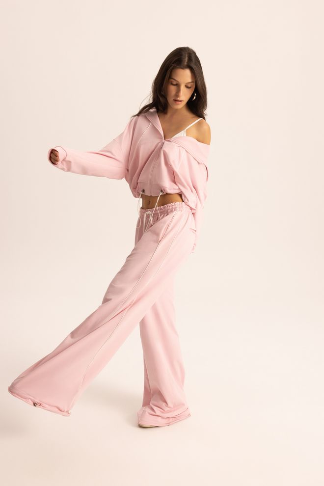 Mai Collection Pink Oversized Jogger Set With Hooded Neck Wholesale Clothing Beach