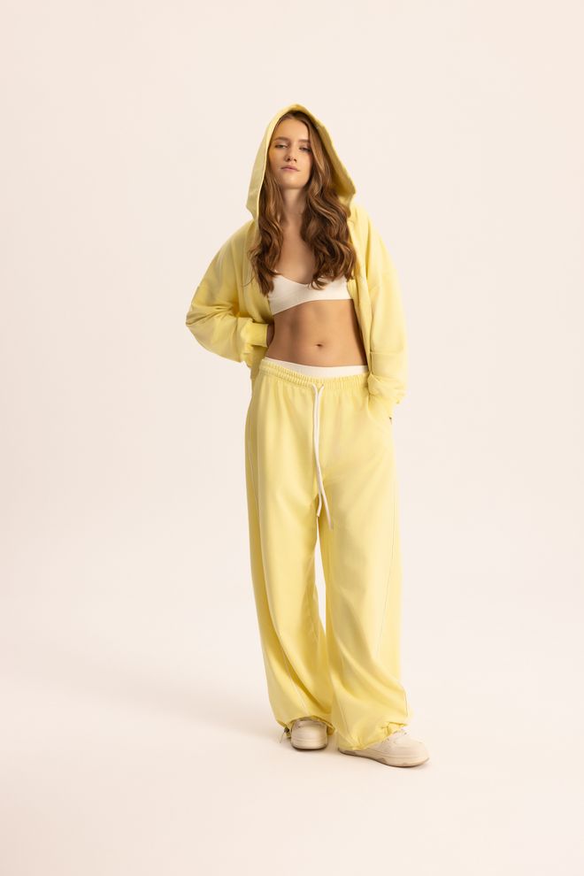 Mai Collection Yellow Tracksuit – Oversized Sport Streetwear Jogger Set Wholesale Clothing Spring