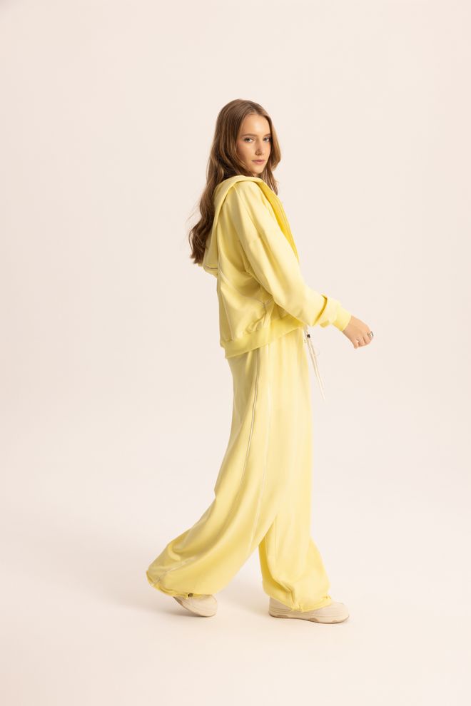 Mai Collection Yellow Tracksuit – Oversized Sport Streetwear Jogger Set Wholesale Clothing Lounge