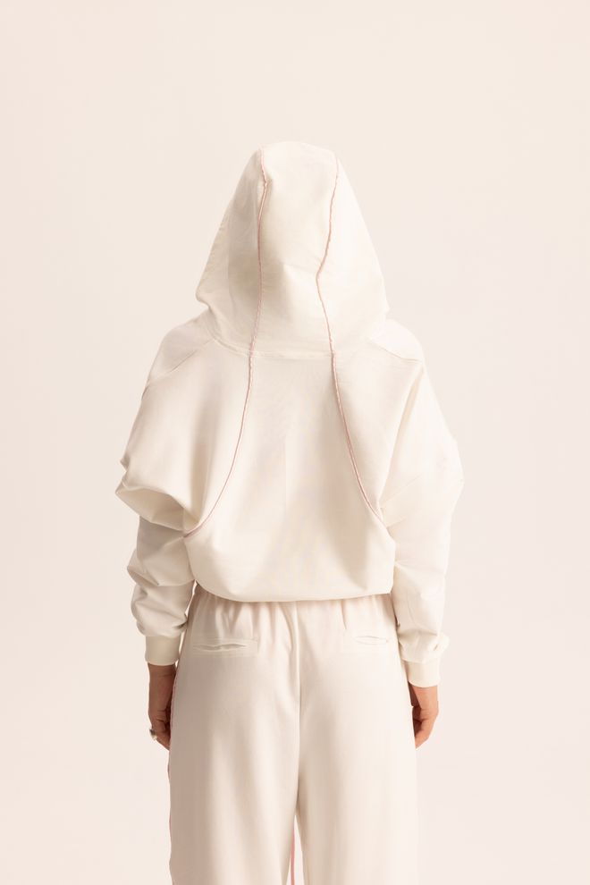 Mai Collection White Tracksuit Oversized Wide Leg Jogger Sport Zip Up Wholesale Clothing Sport