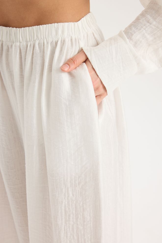 Mai Collection White Palazzo Pants Wide Leg Pull On Wholesale Clothing Summer