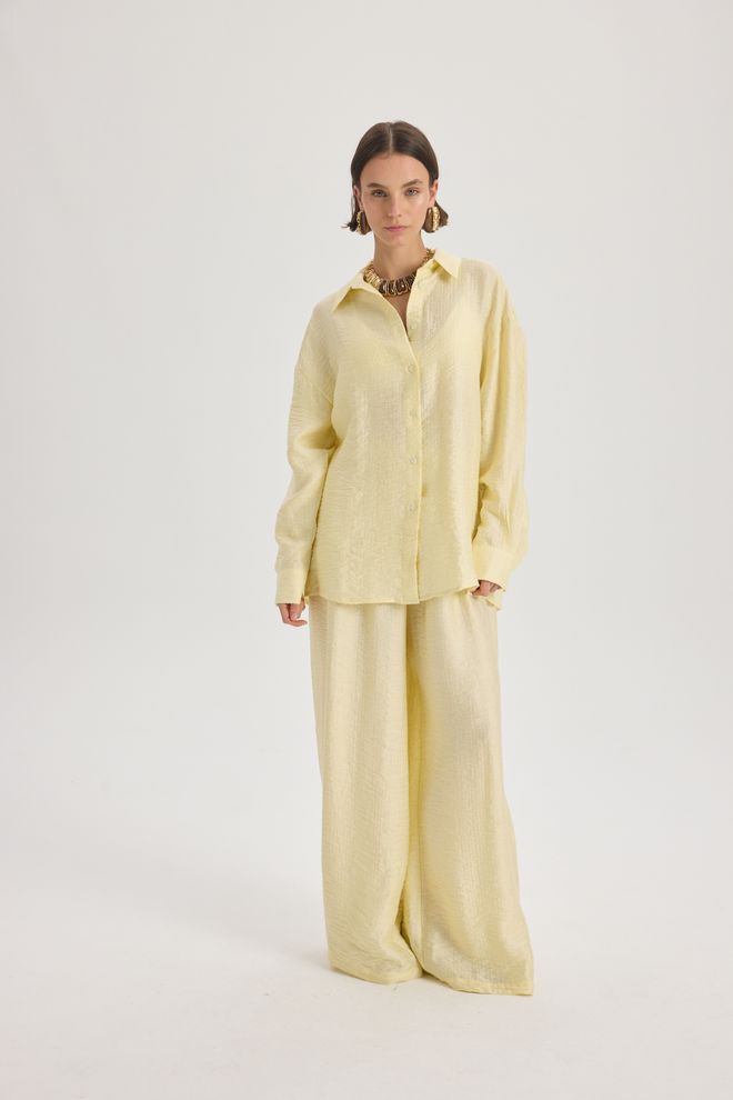 Mai Collection Yellow Palazzo Pants Wholesale Clothing 5