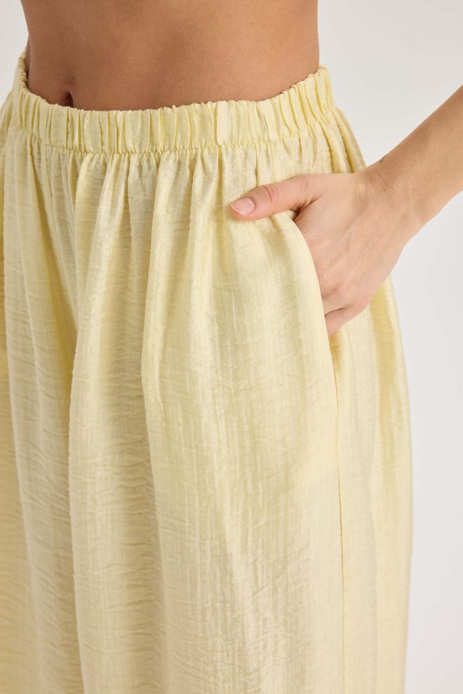 Mai Collection Yellow Palazzo Pants Wholesale Clothing Summer