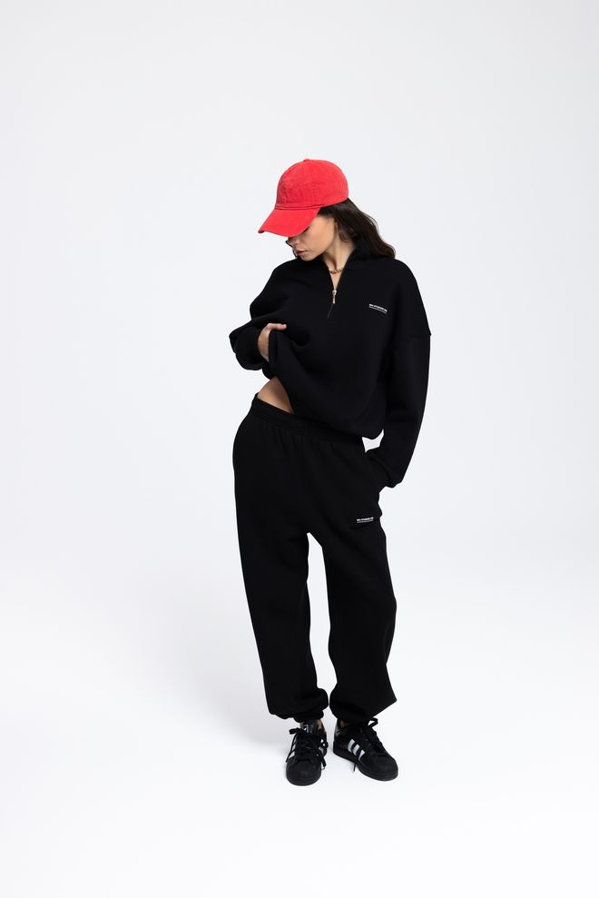 Mai Collection Tuta Nero Vestibilità Oversize Sportivo Casual Abbigliamento Di Strada Abbigliamento all'ingrosso Casuale