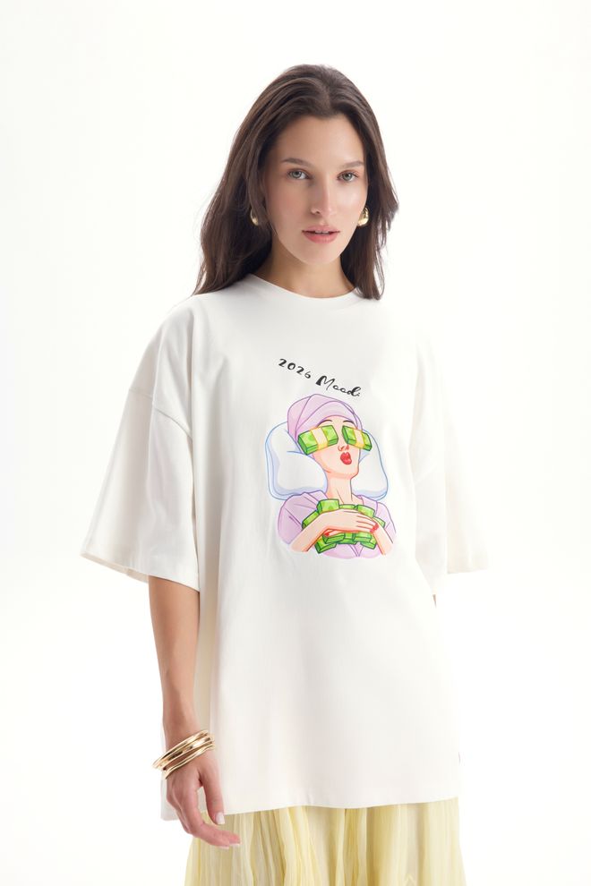 Mai Collection T Shirt Blanc Décontracté Taille Oversize Vêtements en gros Décontracté