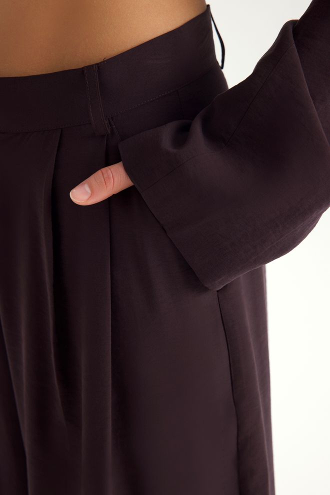 Mai Collection Brown Formal Elegant Set With Striped And Plain Design Wholesale Clothing Cocktail