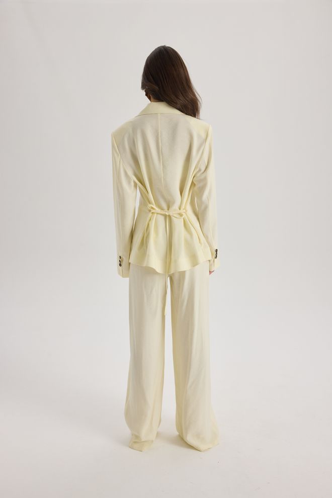 Mai Collection Beige Elegant Formal Wide Leg Set Wholesale Clothing Work