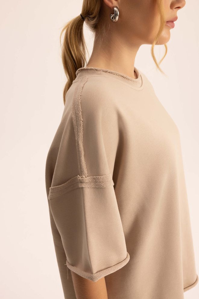 Mai Collection Beige Casual Streetwear Sport Set Wholesale Clothing Work