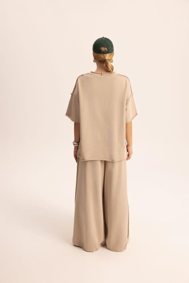 Mai Collection Beige Casual Streetwear Sport Set Wholesale Clothing Lounge