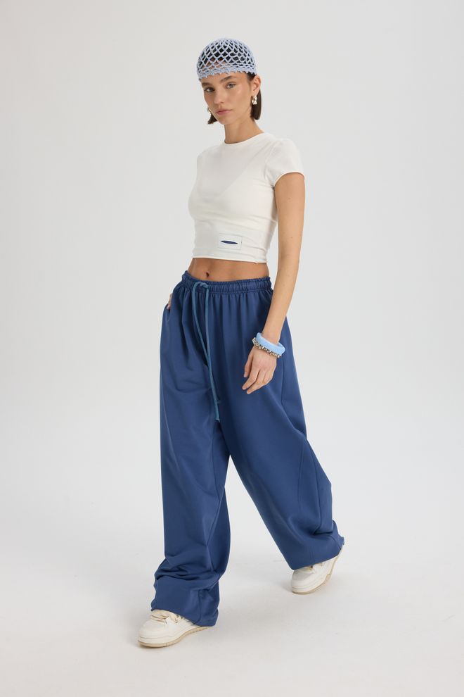 Mai Collection Plava Donji Dio Trenirke Casual Slim Fit Jogger Set Veleprodaja odjeće Lounge