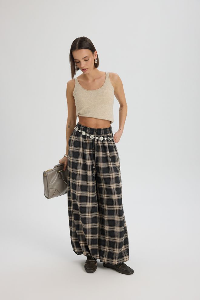 Mai Collection Zwarte Boho Palazzo Broek Groothandel Kleding 1